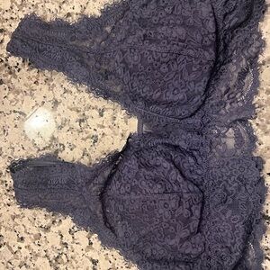 Aerie Blue Lace Bralette Wireless Intimates